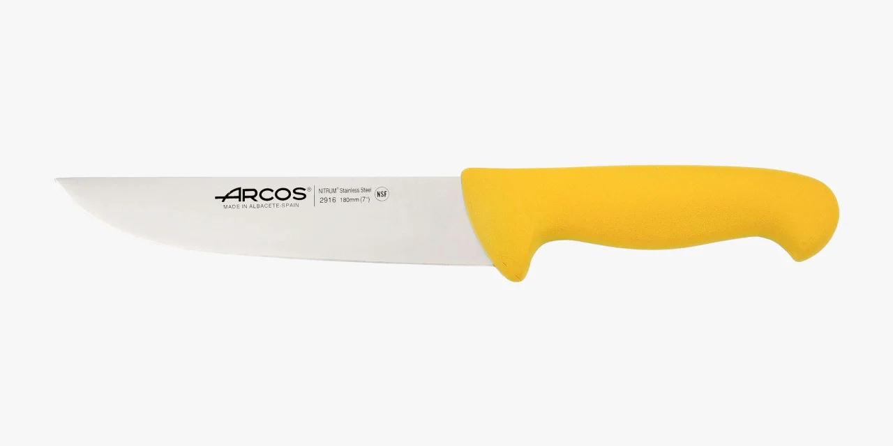 Cuchillo Carnicero color amarillo Serie 2900 180 mm
