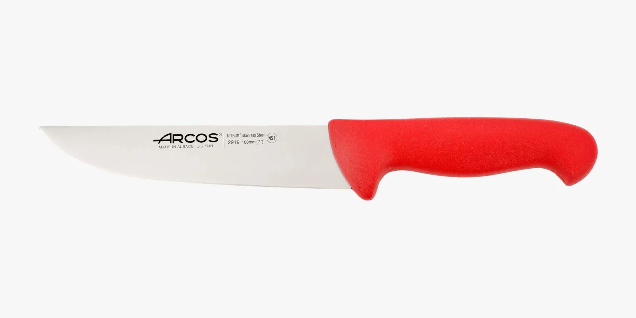 Cuchillo Carnicero color rojo Serie 2900 180 mm