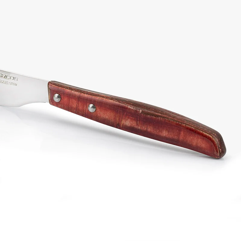 Cuchillo Chuletero Madera de Chopo Comprimida Tinte Rojo 110 mm - Image 4