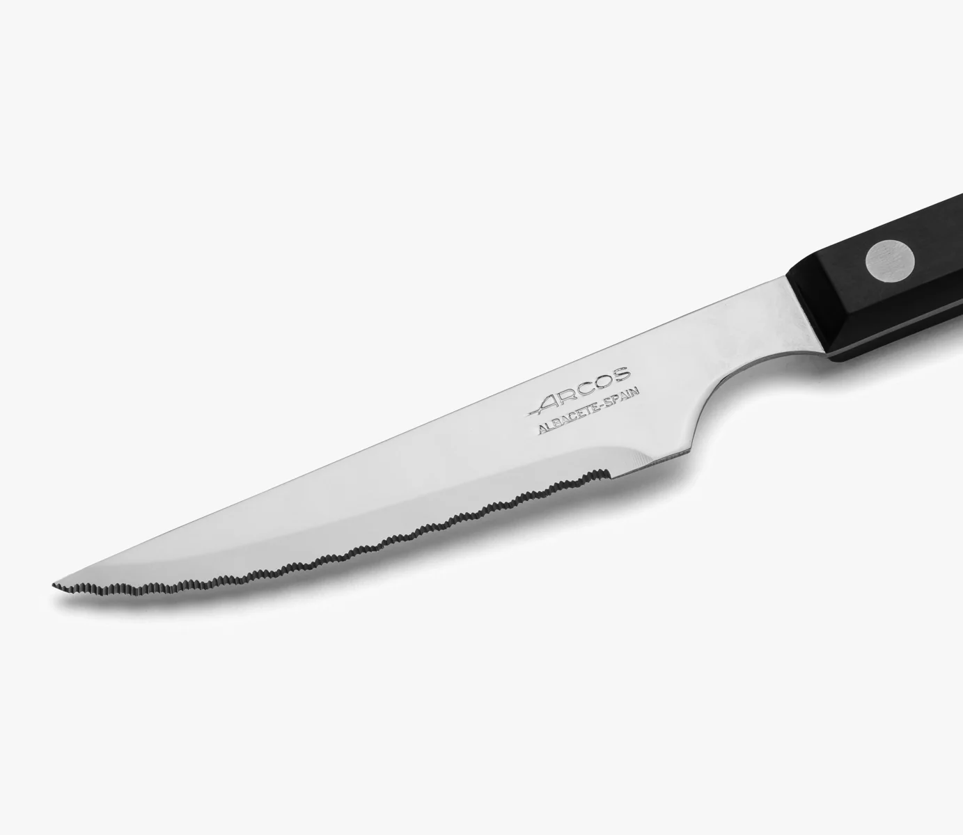 Cuchillo Chuletero Negro Con Sierra Polioximetileno 115 mm - Image 2