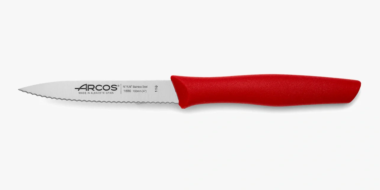 Cuchillo Mondador Color Rojo Perlado Serie Nova 100 mm