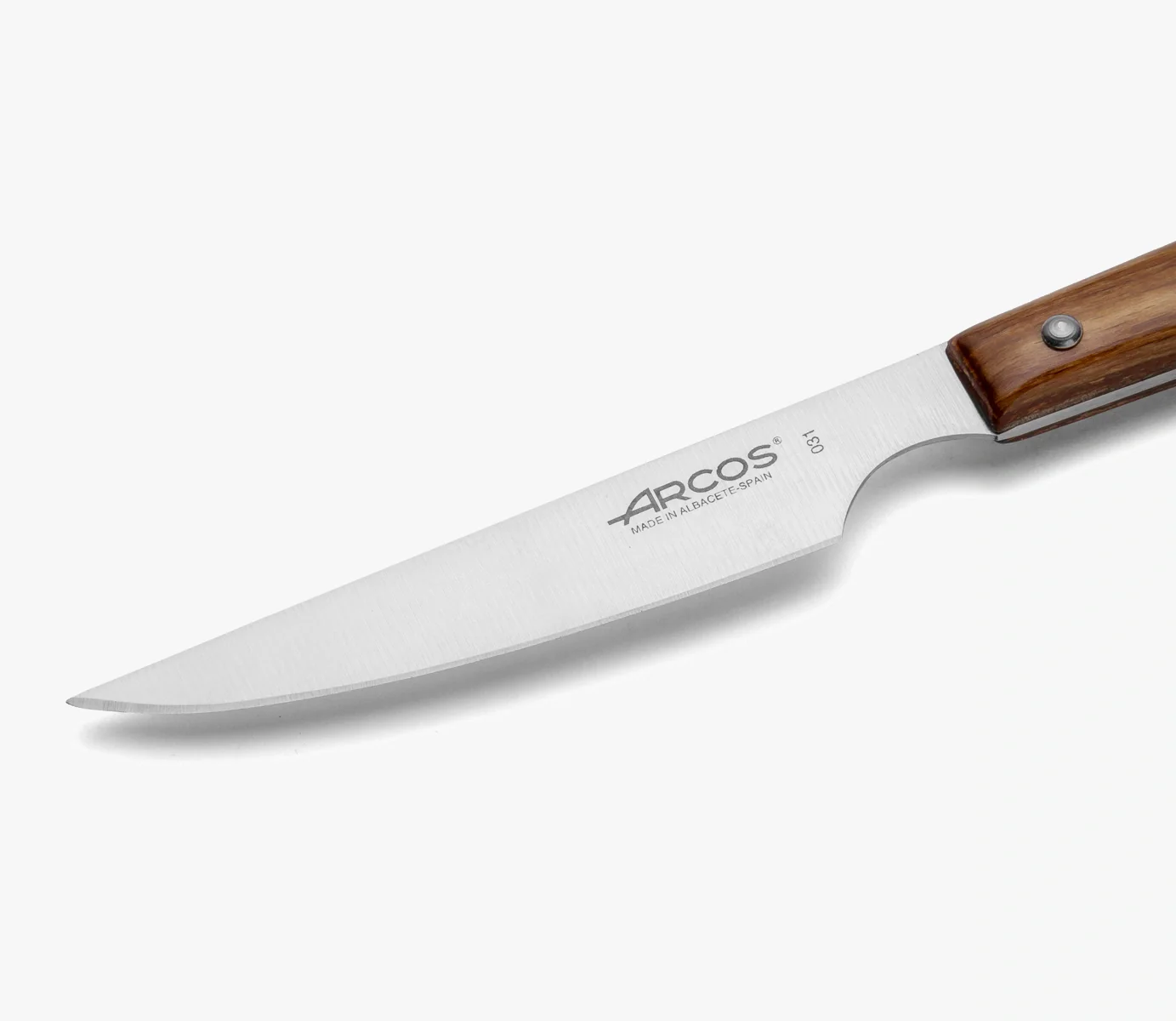 Set 6 Pzas. Cuchillo Chuletero Madera de Haya comprimida Filo Liso 110 mm - Image 3